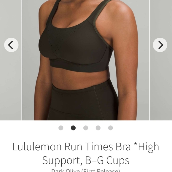 Lululemon Run Times Bra *High Support, B–G Cups Dark Olive 38C - Picture 2 of 10